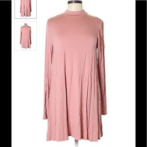Forever 21 pink long sleeve swing dress